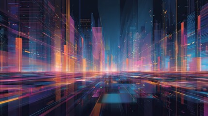Wall Mural - vector-style image of futurist background abstract technology