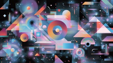 Wall Mural - vector-style image of futurist background abstract technology