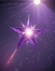 Wall Mural - violet star shaped lens flare, bright ethereal glow , photography, purple, purple star