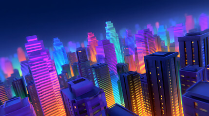 Wall Mural - cyberpunk urban architecture modern science fiction business 3d rendering illustration
