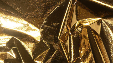 Leinwandbilder - Golden and bronze foil texture with a glossy, metallic finish, creating a premium, elegant backdrop.