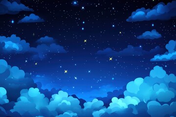 Wall Mural - Night sky with clouds (2)