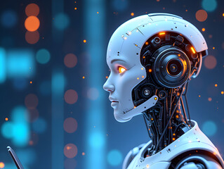 Wall Mural - network robot artificial intelligence future technology digital intelligence illustration