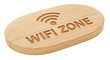 © MBAK NAH - Handcrafted wooden sign indicating a designated WiFi connection area clearly