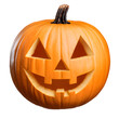 © Masum - Smiling jack o lantern with classic carved face against black background png