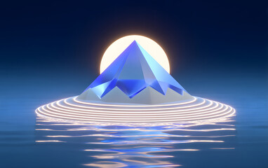 Wall Mural - blue technology abstract photon big data network creative illustration