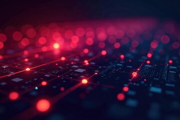 Poster - abstract digital firewall background with glowing lines and nodes, protecting data , virtual, securi