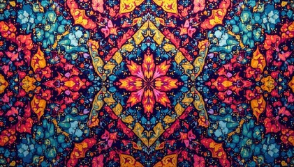 Poster - abstract geometric tapestry pattern, repeating design, tapestry, texture