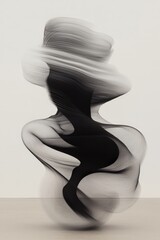 Wall Mural - a sculpture of a woman with a black and white background