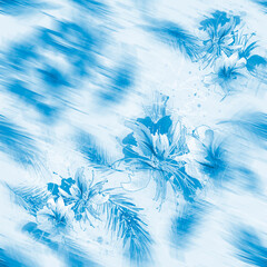 Naklejka na meble Seamless vintage pattern, flowers, Plant in watercolor. cedar branch, spruce, pine. Fashionable background. Abstract splash of paint. graphic flowers. Field bouquet. fashion illustration. chamomile