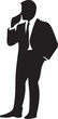 © MdAtikuzzaman - Businessman Silhouette: A strong silhouette of a businessman in a suit, conveying professionalism and confidence. The minimalist design is perfect for various business applications.