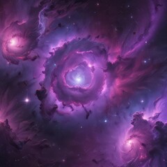Wall Mural - vibrant purple nebula swirls, star cluster brilliance , science, nebulae