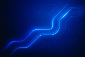 Wall Mural - digital path: an abstract digital illustration of a sleek, glowing blue path traversing across a dar