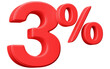 © Chetra168 - 3D Red 3 Percent Off Sale Discount