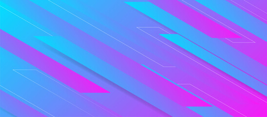 Fototapete - Abstract diagonal background with vibrant pink and blue gradient lines