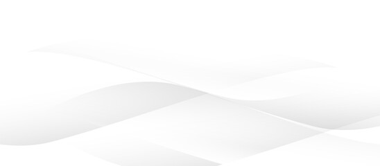 Fototapete - Smooth white abstract background with flowing wave lines