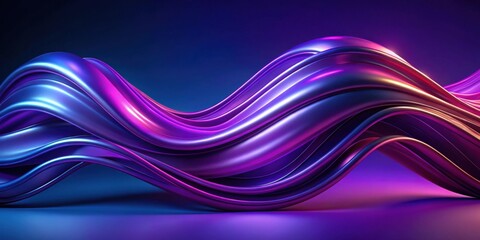 Leinwandbilder - Abstract Flowing Gradient Waves A Dynamic Visual Display of Smooth Curves and Vibrant Hues