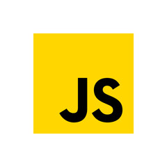 illustration of the javascript logo with black js text on a yellow square background in a simple sty
