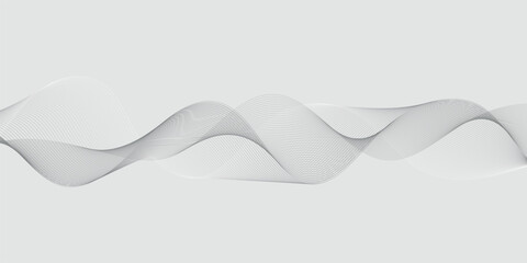 Wall Mural - abstract wavy grey stream element for design on gray background isolated. wavy white and grey lines 