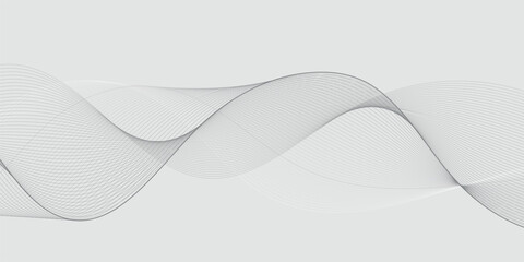 Wall Mural - abstract wavy grey stream element for design on gray background isolated. wavy white and grey lines 