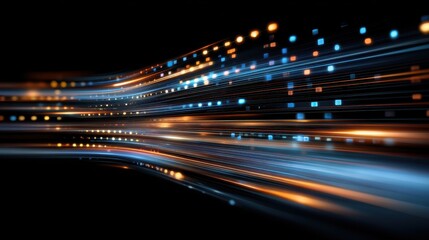 Wall Mural - abstract light trails with vibrant colors creating a sense of motion and speed against a dark backgr