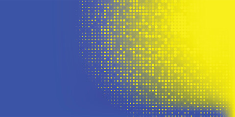 Dots halftone blue yellow color pattern gradient texture with technology digital background. Dots pop art comics with summer background.