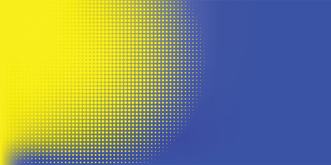 Dots halftone blue yellow color pattern gradient texture with technology digital background. Dots pop art comics with summer background.