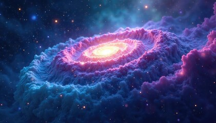 Wall Mural - vibrant swirling nebula of blues, purples, and greens , pattern, color burst