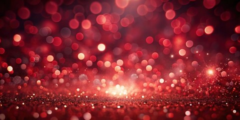 Aufkleber - Red Sparkle Background Festive Shimmering Lights and Glittering Texture for Celebration Designs