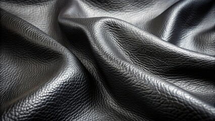 Aufkleber - Draped Black Leather Texture A Luxurious and Smooth Surface Ideal for High-End Fashion and Design Applications