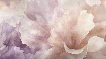 Wall Mural - Soft pastel floral background with delicate flowing petals