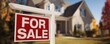 © AGI Studio - A 'For Sale' sign is displayed in front of a suburban house, indicating the property is available for purchase.