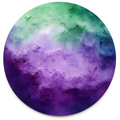 Wall Mural - round watercolor painting showing a purple and green gradient