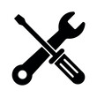 © designer - wrench and screwdriver solid icon