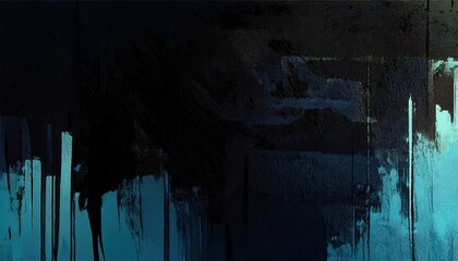 Aufkleber - dark teal and black abstract brushstroke texture for modern web background, poster art, branding accent, or editorial layout design