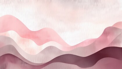 Leinwandbilder - soft pink abstract wave landscape with layered watercolor texture for minimalist branding, website background, or modern wall print