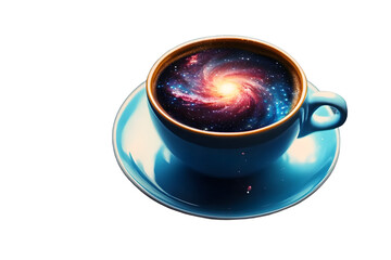 Wall Mural - space in a cup of coffee with the galaxy. space for text.