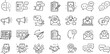 © Mouaad - Customer feedback and testimonials editable stroke outline icons set isolated on white background flat vector illustration.