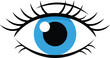 © OKAN - Blue eye with eyelashes vector illustration for vision and focus concept design