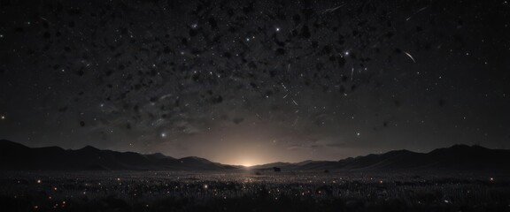 Wall Mural - velvet black, myriads of shimmering stars pierce the endless night , deep, starry night