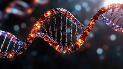 Fototapete - Dna strand analysis in laboratory environment uncovering genetic secrets through advanced technology