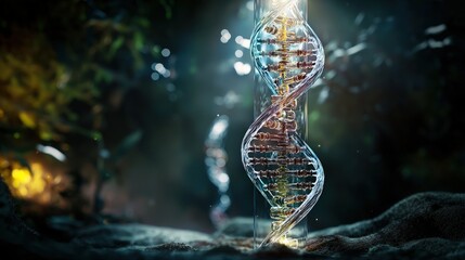Poster - Exploring genetic structures laboratory environment 3d visualization nature scientific concept