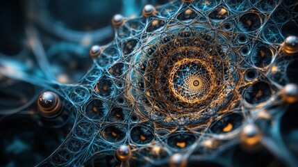 Poster - Exploring intricate patterns in abstract spiral design digital art creative space surreal viewpoint