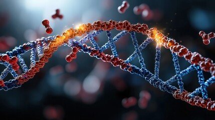 Leinwandbilder - Digital dna sequence animation virtual environment scientific visualization technology futuristic concept