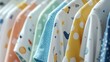 © Руслан Хайруллин - Colorful cotton kidswear showcasing playful prints, neatly arranged in a bright display that evokes joy and creativity for young children