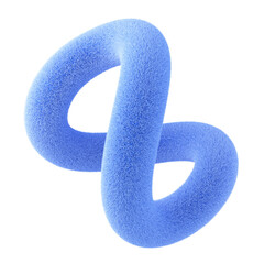 Wall Mural - blue abstract fluffy shape. 3d design element isolated on white background.