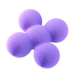 Wall Mural - violet abstract fluffy shape. 3d design element isolated on white background.