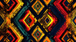 © Daniel - A South African fabric pattern with bold zigzag and diamond designs in bright colors, reflecting the dynamic energy of Zulu cultural art