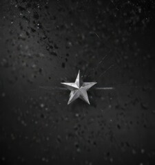 Wall Mural - metallic silver star dust, black backdrop, sparkling festive design, twinkle, glitter