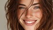 © KASUEMA SALAE - Close-up of a beautiful young female model, smiling nicely and confidently, isolated on background